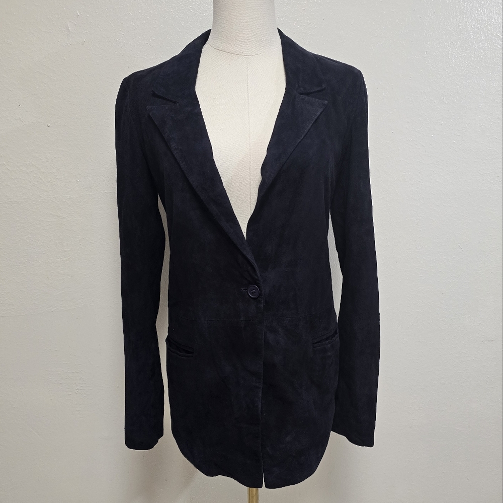 RtA Iggy Lambskin Suede Navy Blazer Size XS - Picture 3 of 9